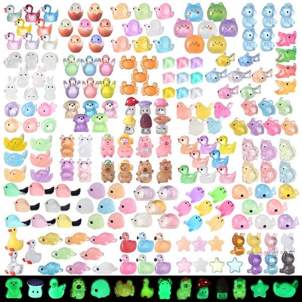 Vicenpal 360 Pcs Luminous Mini Resin Animals Miniature 32 Set