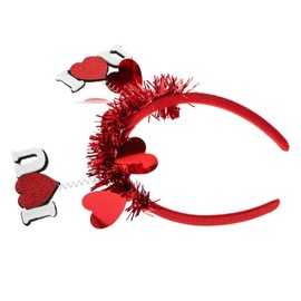 FOMIYES Red Heart Headband Sequin Love Heart Costume Accessory Durable Party Decoration for Weddings Romantic Celebrations Stylish Couples Hair Hoop for Holiday Events