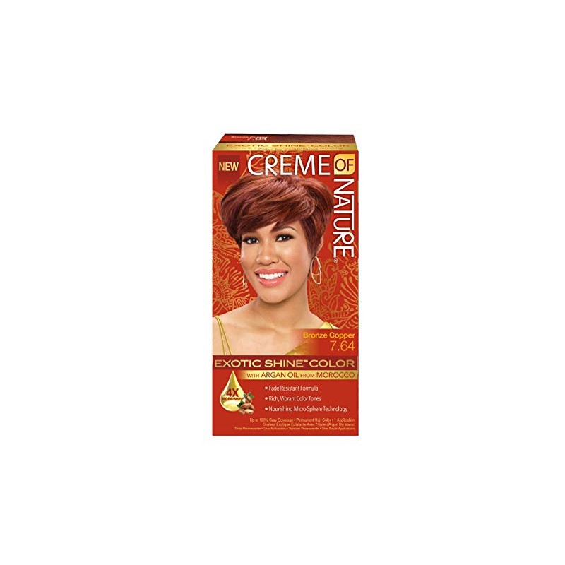 Exotic Shine Hair Color by Creme of Nature, 7.64 Bronze