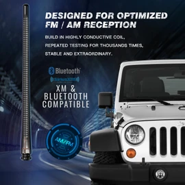 RYDONAIR Antena a prueba de lavado compatible con Jeep Wrangler 2007-2020 y Gladiator