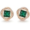 Juego de aretes y collar circular cuadrado