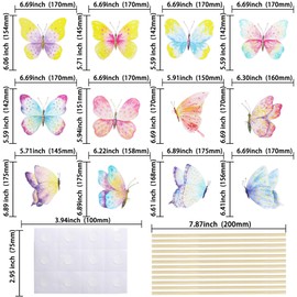 Gyufise 24Pcs Butterfly Birthday Party Supplies Butterfly Party Table Centerpieces Sticks Spring Birthday Party Decoration Butterfly Theme Birthday Party Table Decorations