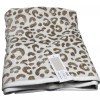 CARO Gold Leopard Print Beach Towel Oversized Luxury Spa Soft