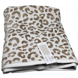 CARO Gold Leopard Print Beach Towel Oversized Luxury Spa Soft Cotton Viscose NEW
