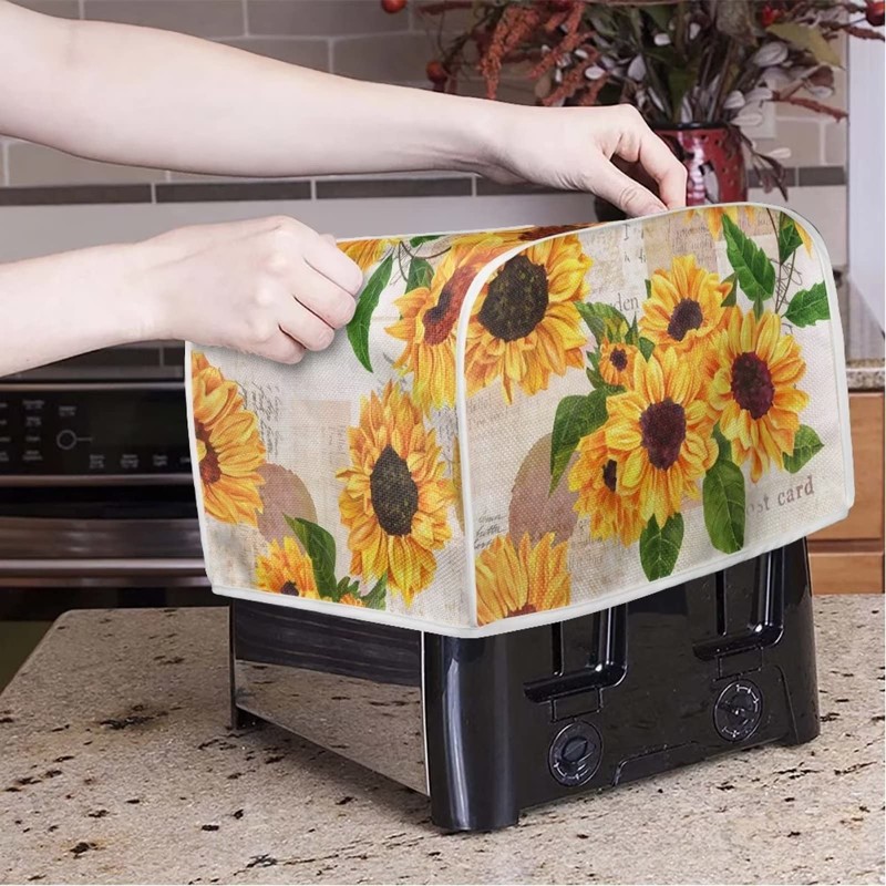 Psesaysky Sunflowers Toaster Covers Fit for Most 2 Standard Toasters,