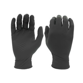 SHOWA 6112PF - Guante de seguridad desechable de nitrilo biodegradable sin polvo, apto para alimentos, 4 mm de grosor, 9.5 pulgadas de longitud, media