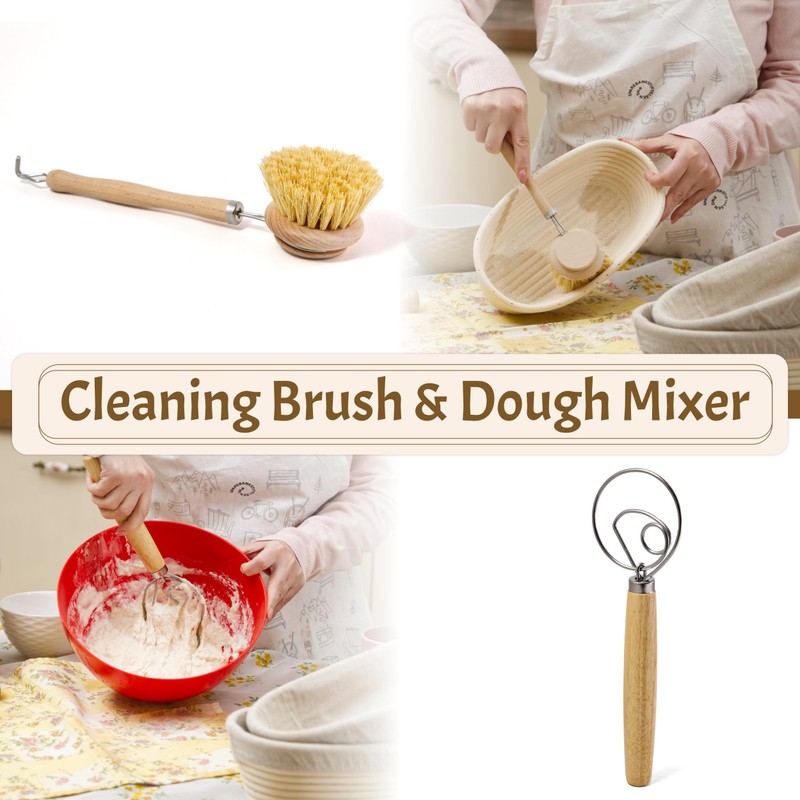 Banneton Bread Proofing Basket Set – 9” Round & 10”