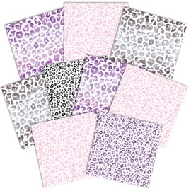 Paper House Productions 12" x 12" 9-Sheet Decorative Double Sided Paper Pack for Scrapbooking and Crafts - Cheetah and Leopard Patterns, Pastel
