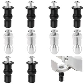 Soft Close Toilet Seat Hinges, Toilet Seat Fittings 8 Pieces Stainless Toilet Seat Screws, Expansion Bolts Made of Rubber Toilet Seat Screws Accessories Toilet Seat Hinges 2 Types