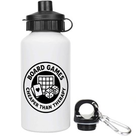 Azeeda 400ml 'Board Games: Cheaper Than Therapy' Kids Reusable Water/Drinks Bottle (WT00086048)