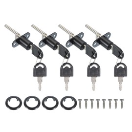 MECCANIXITY Drawer Lock with Keys, 16mm(5/8") Zinc Alloy File Cabinet Lock Cylinder Desk Cabinet Locks Keyed Different for Office Wardrobe Locker Showcase, Black Pack of 4