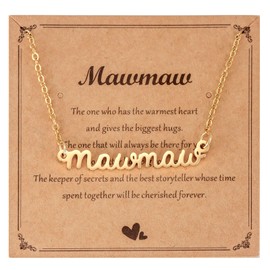 AHAETH Mawmaw Gifts Necklace for Women Grandma Birthday Wedding Ideas Best Mawmaw Necklace