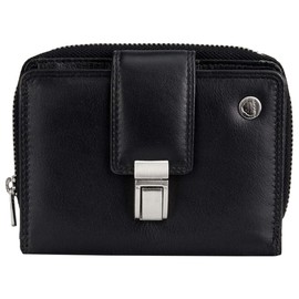 Greenburry Spongy Nappa Zip Lock Purse Women's Purse Leather 973, black