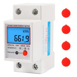 LCD Digital Electricity Meter 5(80) A 220V B Calibrated AC Meter DIN Rail KWh Meter 1-Phase 2-Pin 2P DIN Rail Electricity Meter with Reset Button