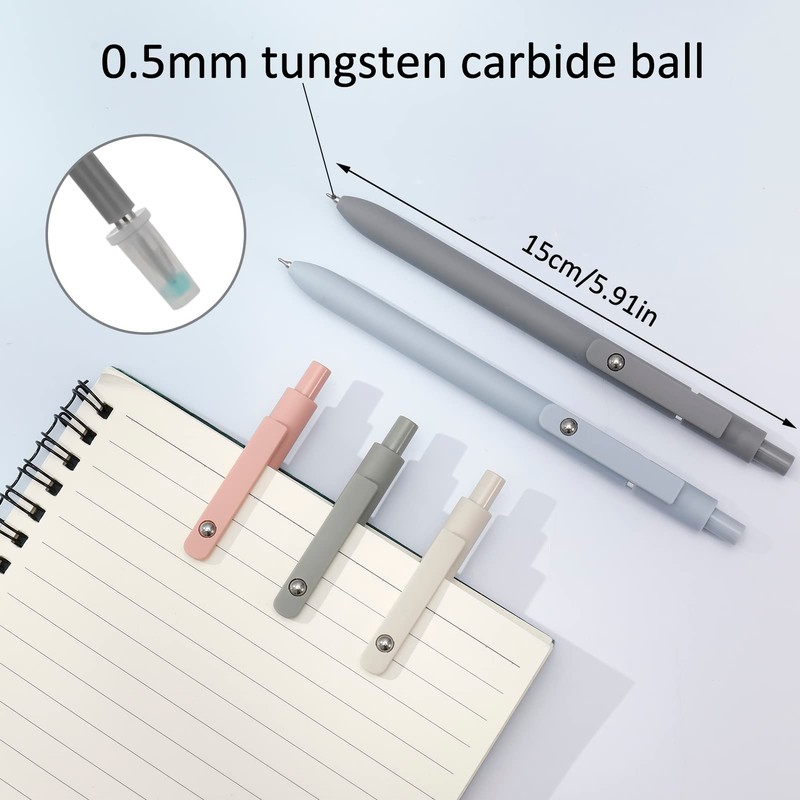 Dacitiery Pack of 5 Gel Pens with 10 Additional Refills,