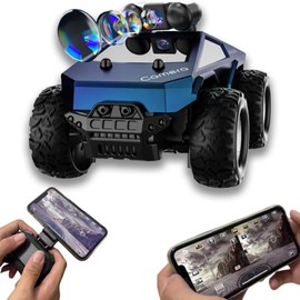 Lansoquzy Remote Control Car, 1/28 RC Monster Truck Toys with 720P HD FPV Camera, High Speed All-Terrain Racing Vehicle with Blinking Body Lights for Adults, Kids, Boys, Dual Control Modes