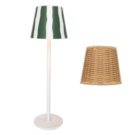 Mr. White Outdoor Waterproof Cordless Wireless Rechargeable Portable Top Touch Battery Operated Powered LED Table Lamp Desk Lamp Lights for Restaurant Kitchen Patio Dinner Dining (Green)