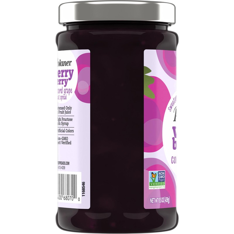 Polaner Verry Berry Fruit Spread, Concord Grape, 15.25 Ounce