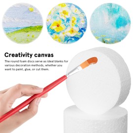 Sewroro 7Pcs Foam Circles for Crafts 5.9 Inch Polystyrene Foam Discs for Craft Project Supplies