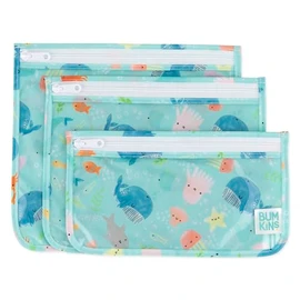 Bumkins - Bolsa de viaje, artículos de cambiador, bolsa aprobada por la TSA, bolsa con cierre, compatible con la línea aérea de tamaño de cuarto de galón, lado transparente, bebé, organización de