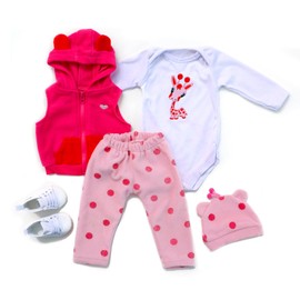 ZIYIUI - Doll Clothes New Born Baby Doll One-Piece Long Sleeve Baby Kids Sleepwear for Babies - Pyjamas with Fee Reborn Doll Clothes (Pack of 2)