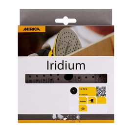 Mirka Iridium Premium Sandpaper Diameter 150 mm Velcro 121 Hole Grain 240 Pack of 10 / for Sanding Paint, Spatula, Primer, Wood, Steel, Mineral Materials, Plastic