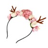 Minkissy Elk Antlers Headband Flower Hair Garland Flower Crown Headpiece