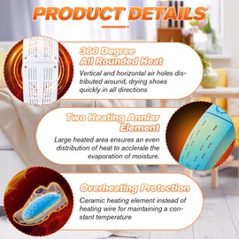 Dunkive 4 Pcs Shoe Dryers, Telescopic Boot Dryer, Portable Footwear Drying Warmer for Rainy Seasons Winter Travel, Household Electric Baking Shoes Machine for Gloves, Socks, Foot Deodorant (Blue)