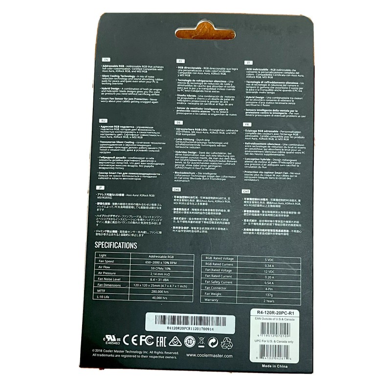 Cooler Master MasterFan MF120R ARGB PC Case Fan 12cm