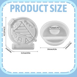 Skeadex Silikonformen Gießformen Kerzenhalter, 2er Silikonform Kerzenhalter mit Sockel Gießform Kerzenhalter Gipsformen zum Gießen Teelichthalter mit ABC Giessformen für Einschulung Geschenk (A)
