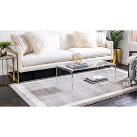Unique Loom Del Mar Collection Area Rug-Transitional Inspired with Modern Contemporary Design, 2' 2 x 3' 0 Rectangular, Gray/Ivory
