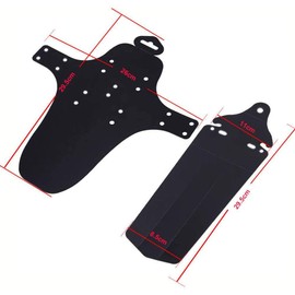VOANZO Bike Fenders, Mountain Bike Bicycle Front Rear Tire Mudguards Portable Ultra-thin Fenders (Black)
