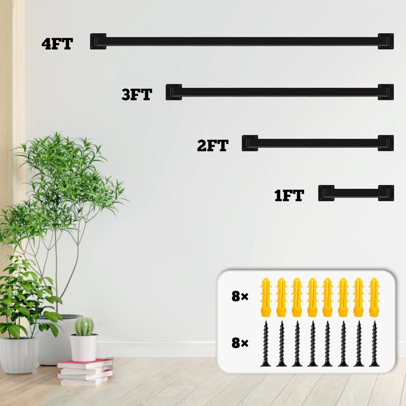 Stair Railing Indoor - Handrails for Stairs, 3ft Black Metal