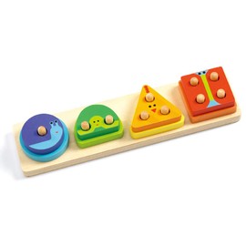 DJECO Jeko 1234 Basic Educational Toys, 1 Year Old, Inlay Puzzle, Baby Wooden Puzzle, Animals, Wooden Toys, Mold Puzzle, Blocks, 18 Months