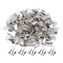 Clips de carpeta plateados, mini clip de papel, abrazaderas de papel pequeñas de 15 mm (5/8 pulgadas), paquete de 100 clips de oficina de tamaño micro para el hogar, la escuela y los negocios (plata)