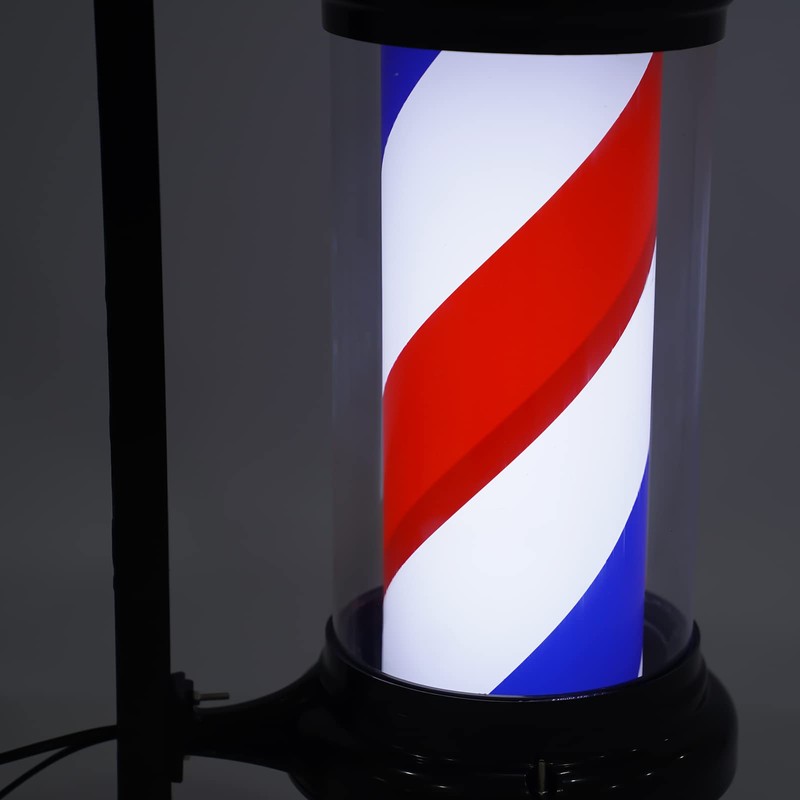 ZHFEISY Barber Pole LED Light, 28inch Red White Blue Traditional