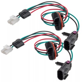 RED WOLF Replace For Ram 1500 2500 Headlight Lamp Wire Harness Adapter Fits Quad Halogen