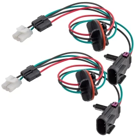 RED WOLF Replace For Ram 1500 2500 Headlight Lamp Wire Harness Adapter Fits Quad Halogen