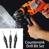 Bephee 5Pcs Quick Change HSS Wood Countersink Drill Set 1/4"Hex