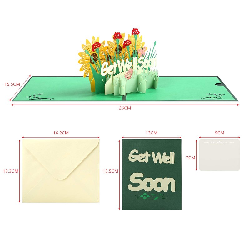Kesote 3D Get Well Pop Up Card, Greeting Card for