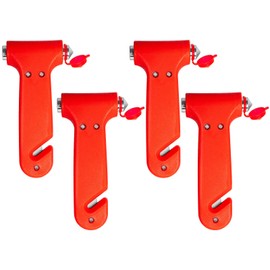 4 Pack Emergency Car Window Breaker Life Hammer with Seatbelt Cutter, Car Glass Breaker Seat Belt Cutter and Window Breaker 2-in-1 Car Safety Hammer for Bus Truck Van Car Escape Tools