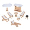 goki 51475 Doll's Garden Furniture Made of Beech Wood Various