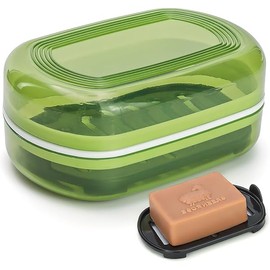 Travel Soap Case, Bath Soap Holder, Bar Soap Dish with Lid for Traveling,Portable Bar Soap Container for Traveling, Camping, Gym, Bathroom (Green)