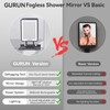 GURUN Heated Shower Mirror Fogless for Shaving, 360° Adjustable Shaving