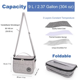 BEHONA Lunch Bag for Men & Women 9L, Cooler Bag, Lunch Box Bag, Insulated Lunch Bag, Cool Bag, Lunchbox Tote Bags (Blue, 9L)