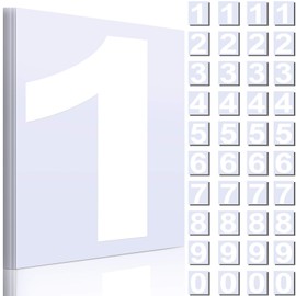 Zonon 40 Pcs 4 Set Vinyl Number Decal for Mailbox Car Waterproof Numbers Sticker Reflective Antifading Vinyl Number Decal Prespaced Sign for Door Truck Home Business Address(White,4 Inch)