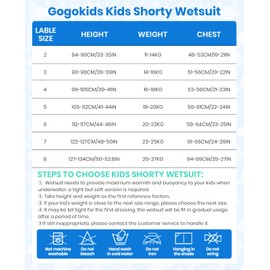 Gogokids Kids Shorty Wetsuit, 2.5mm SCR Neoprene Wetsuits for Toddlers, Back Zipper Children's Short Wet Suits Comfort & Warmth, UV Wetsuit for Swimming, Snorkelling & Surfing, Ages 2-3 Girls, Purple