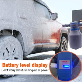 YDFL Electric Foam Sprayer 2L,75PSI Electric Pressurized Foam Sprayer for Car Washing,Rechargeable Pump Sprayer with 2 Modes,Suitable for Car Cleaning Detailing Home Garden