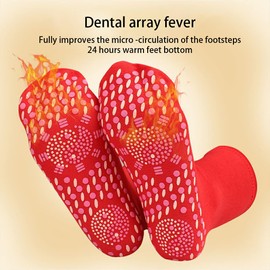 Self-heating Sock Foot Warming Heated Socks Comfortable Footwear, Red