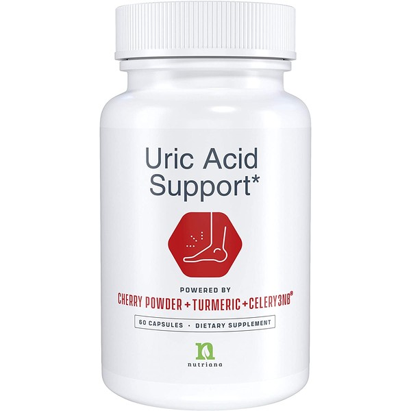 Uric Acid Cleanse Support Tart Cherry Capsules – Tart Cherry Juice Extract 2500 mg with Turmeric and Celery Seed Extract for Joint and Kidney Support – 60 Tart Cherry Concentrate Capsules